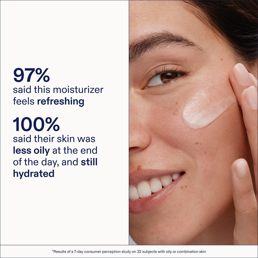 In-use application of Skinfix barrier balancing water cream on clean skin