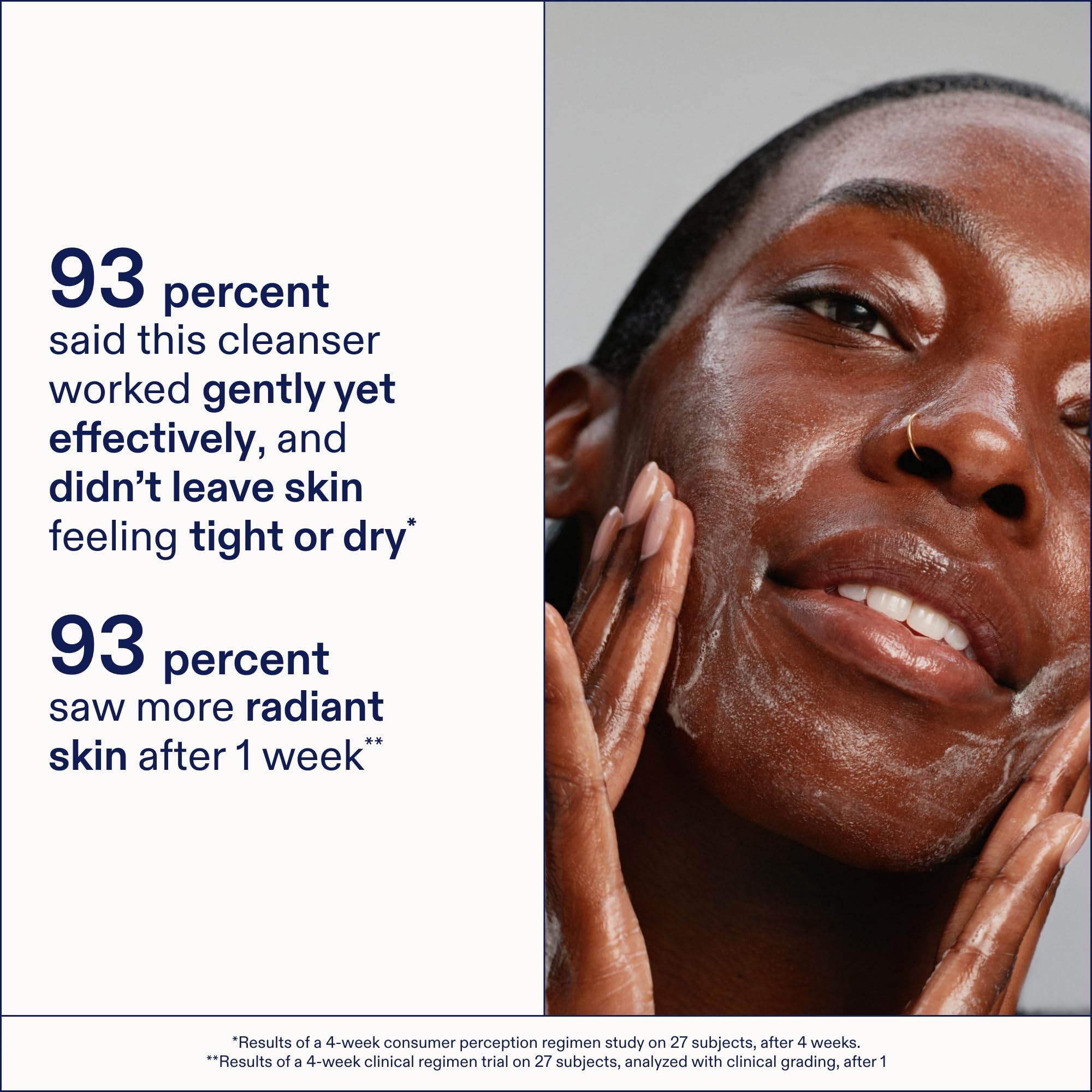 Skinfix Barrier Cleanser after-rinse glow suggesting lasting hydration.