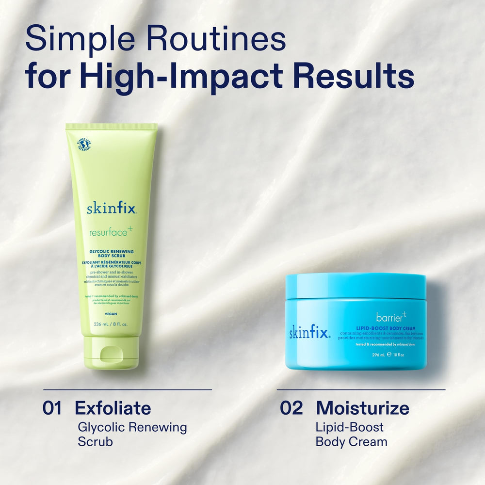 Skinfix Glycolic Renewing Scrub rinse under water for refreshed, softer skin