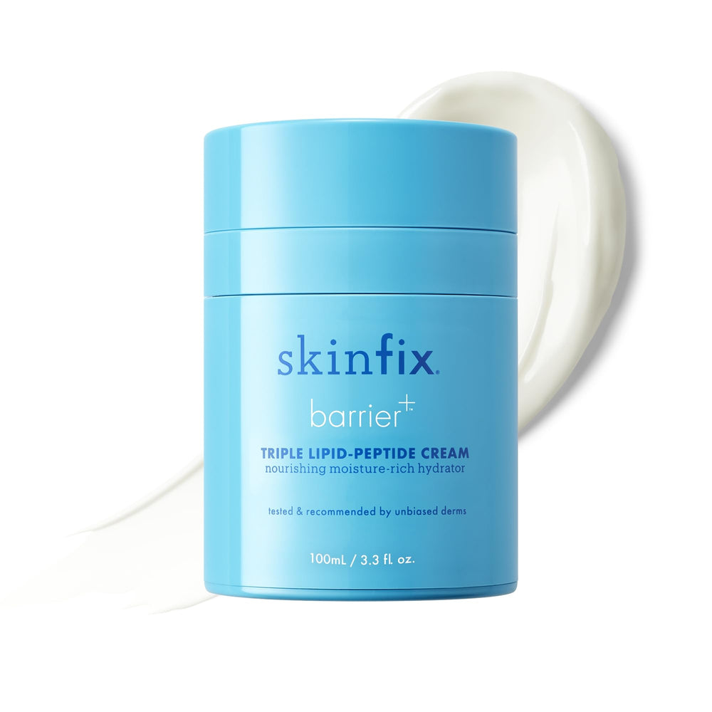 Skinfix Triple Lipid-Peptide Cream jar close-up showing rich hydration.