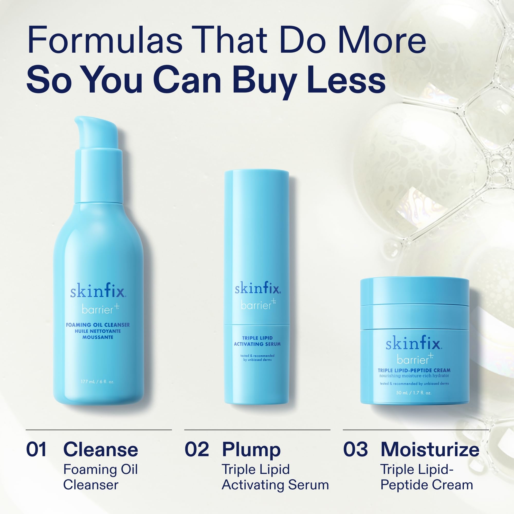 Skinfix Triple Lipid-Peptide Cream Refill hands applying for daily use.