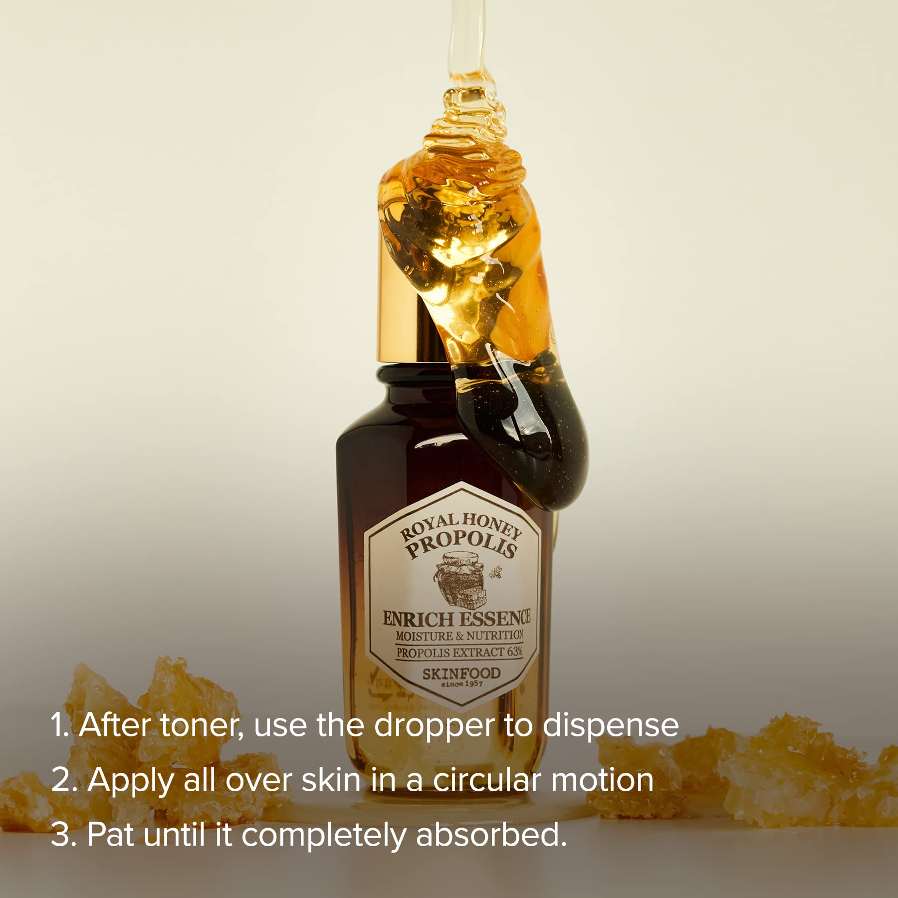 SKINFOOD 1957: frasco de serum con acabado cristalino.