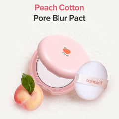 SKINFOOD Peach Cotton Pore Blur Pact with silky texture for long wear.