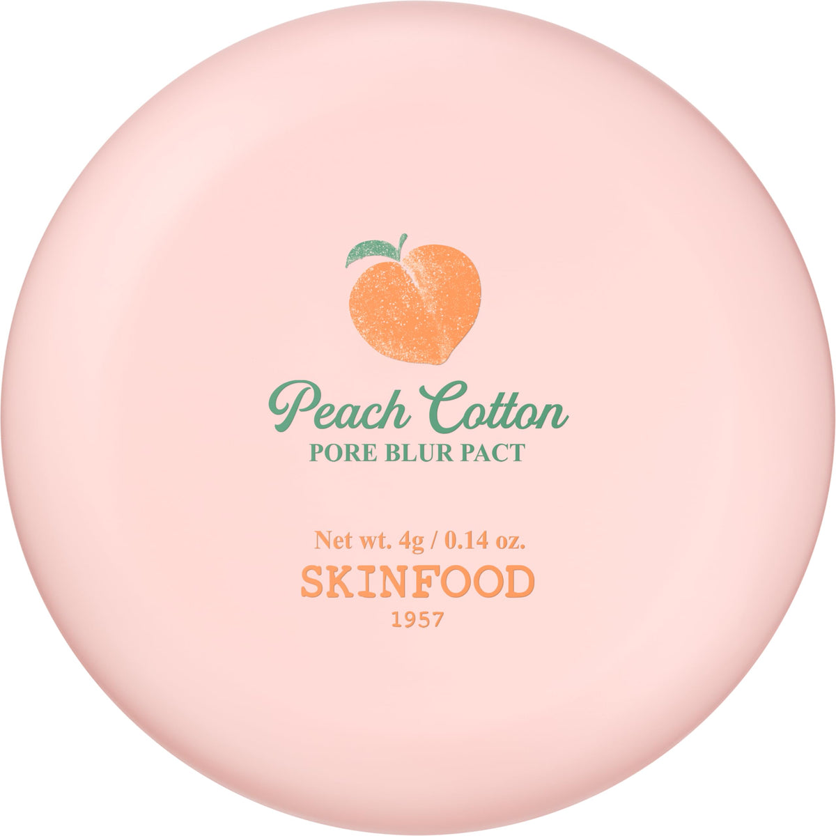 SKINFOOD Peach Cotton Pore Blur Pact for oil control and silky finish.