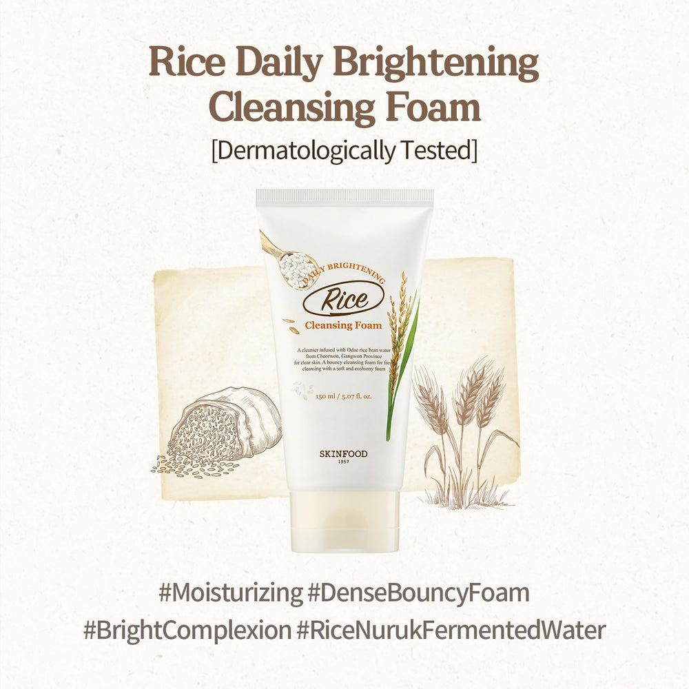 Packaging of SKINFOOD 1957 Rice Daily Cleansing Foam for daily use