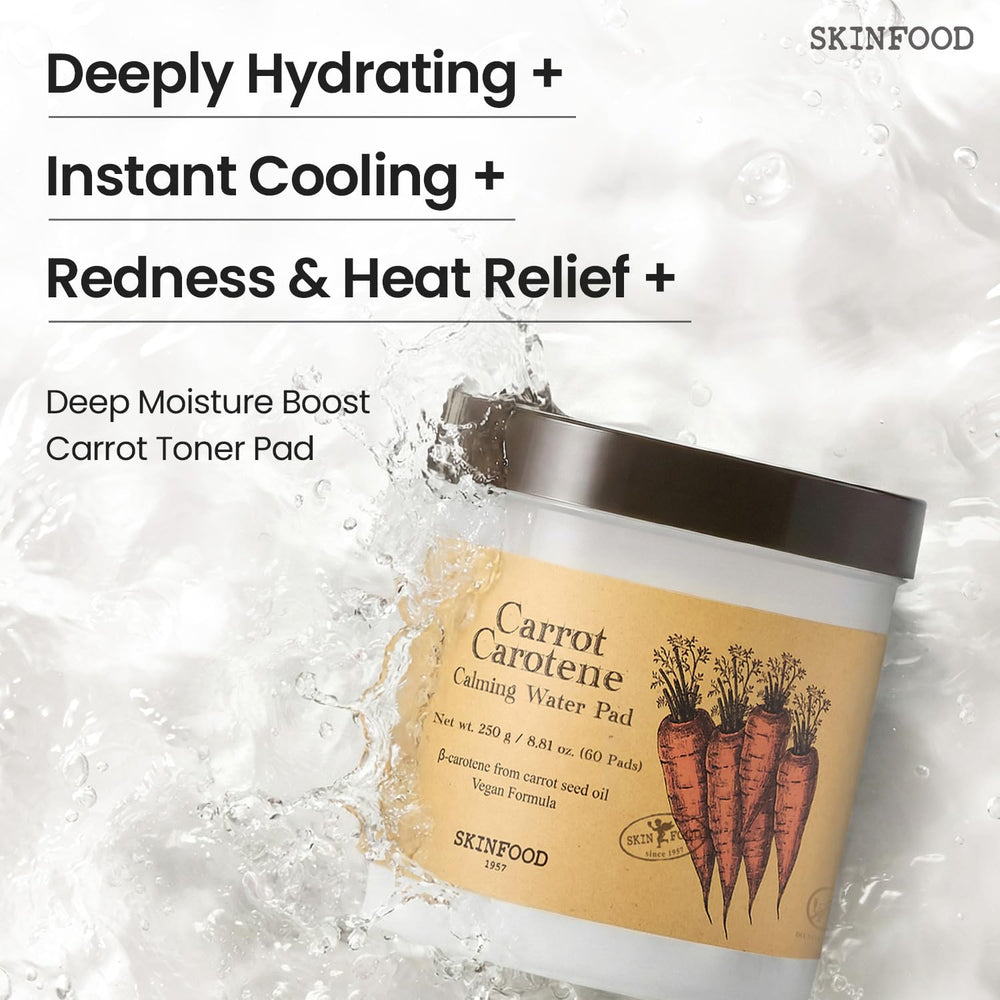 Antes del maquillaje, SKINFOOD Carrot Toner Pad mejora adherencia de la base