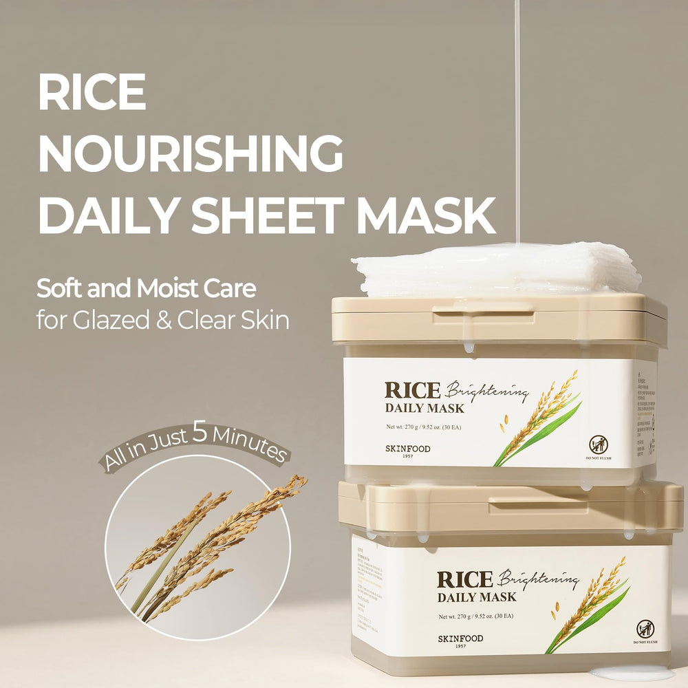 SKINFOOD Rice Daily Mask back panel showing product details