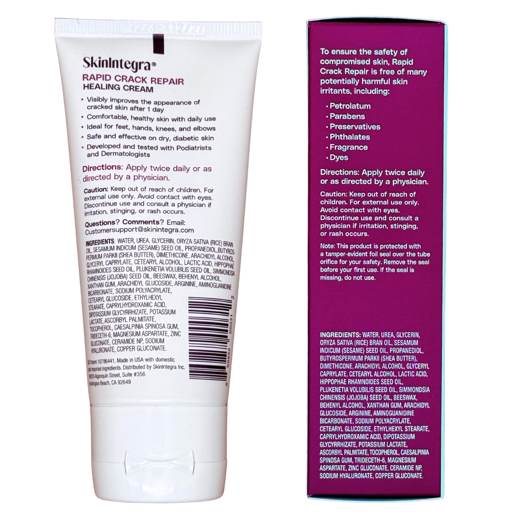 SkinIntegra Rapid Crack Repair Cream post-surgery scar care use.