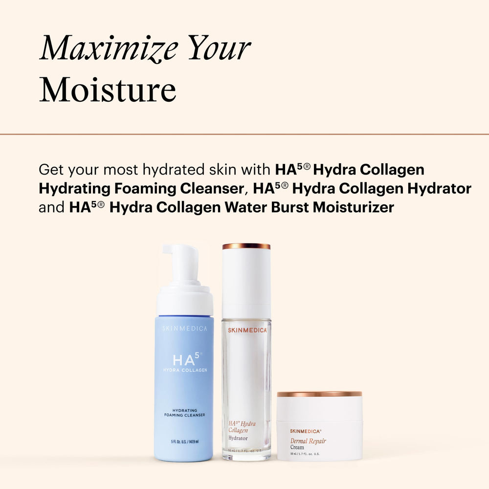 SkinMedica Dermal Repair Cream ingredient card featuring sodium hyaluronate and algae extract