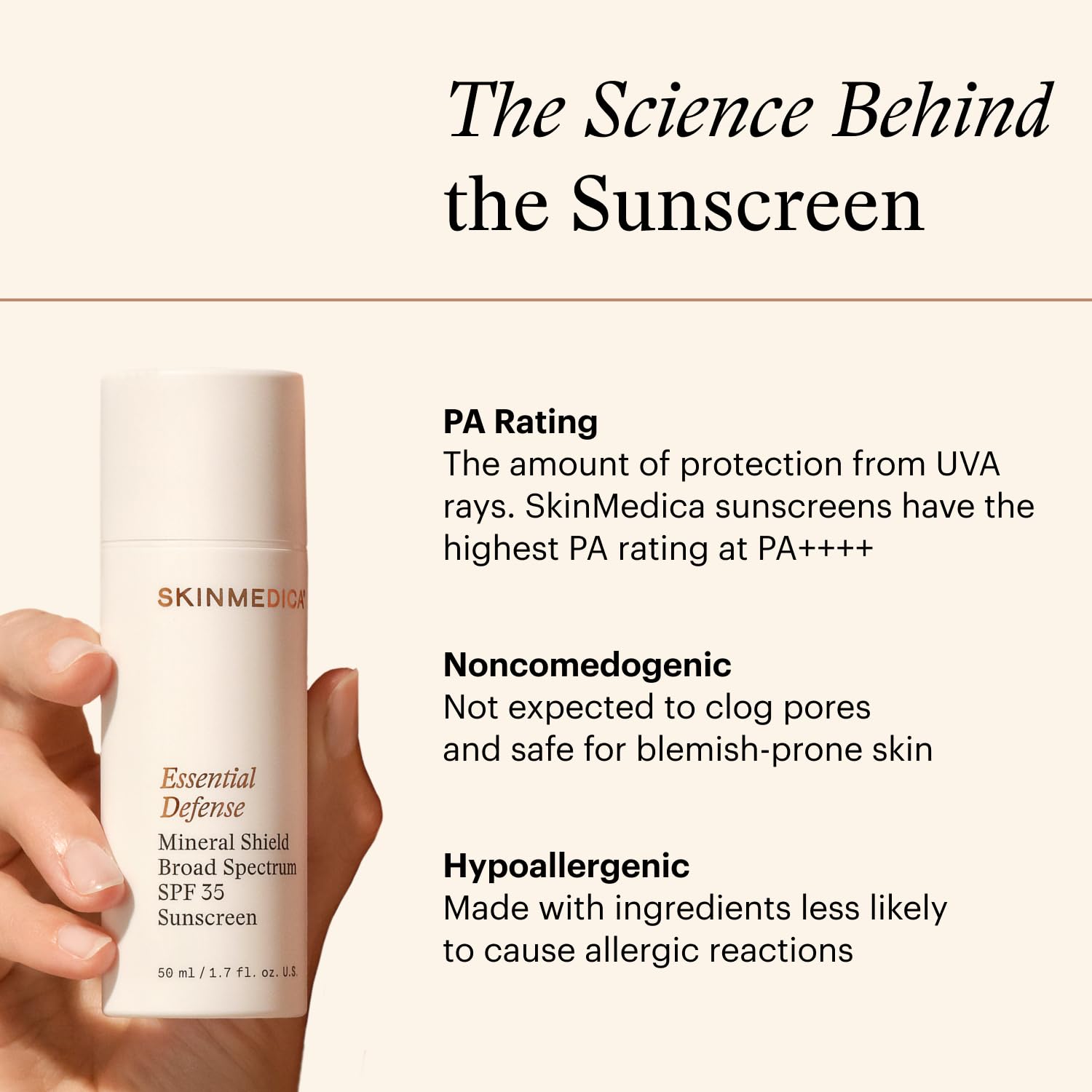Pump dispense on SkinMedica Essential Defense enables easy, controlled application.