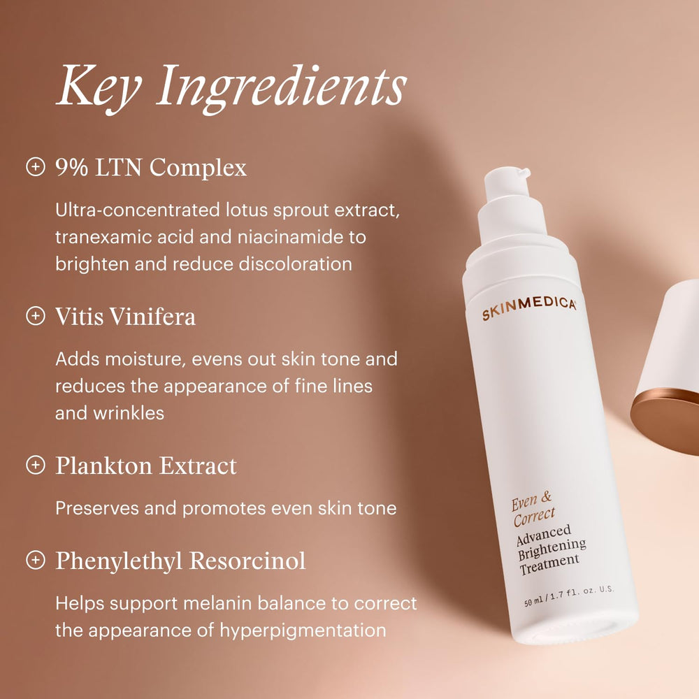 Application on clean skin with SkinMedica Even & Correct for an easy daily ritual