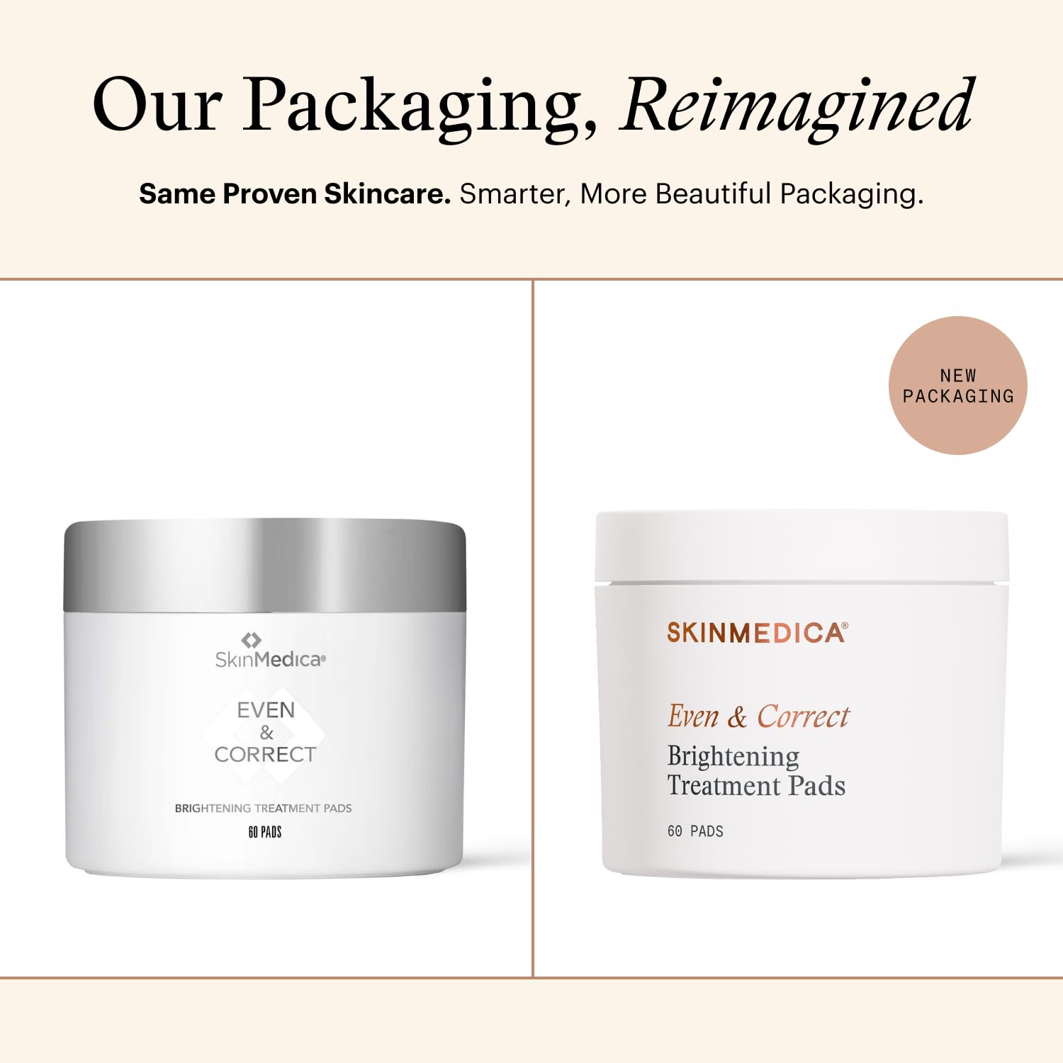 Bottle with 60-count label demonstrates convenient at-home brightening routine.