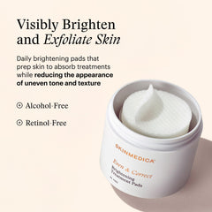 Close-up of bottle label highlights hydroquinone-free, retinol-free, and alcohol-free formulation.