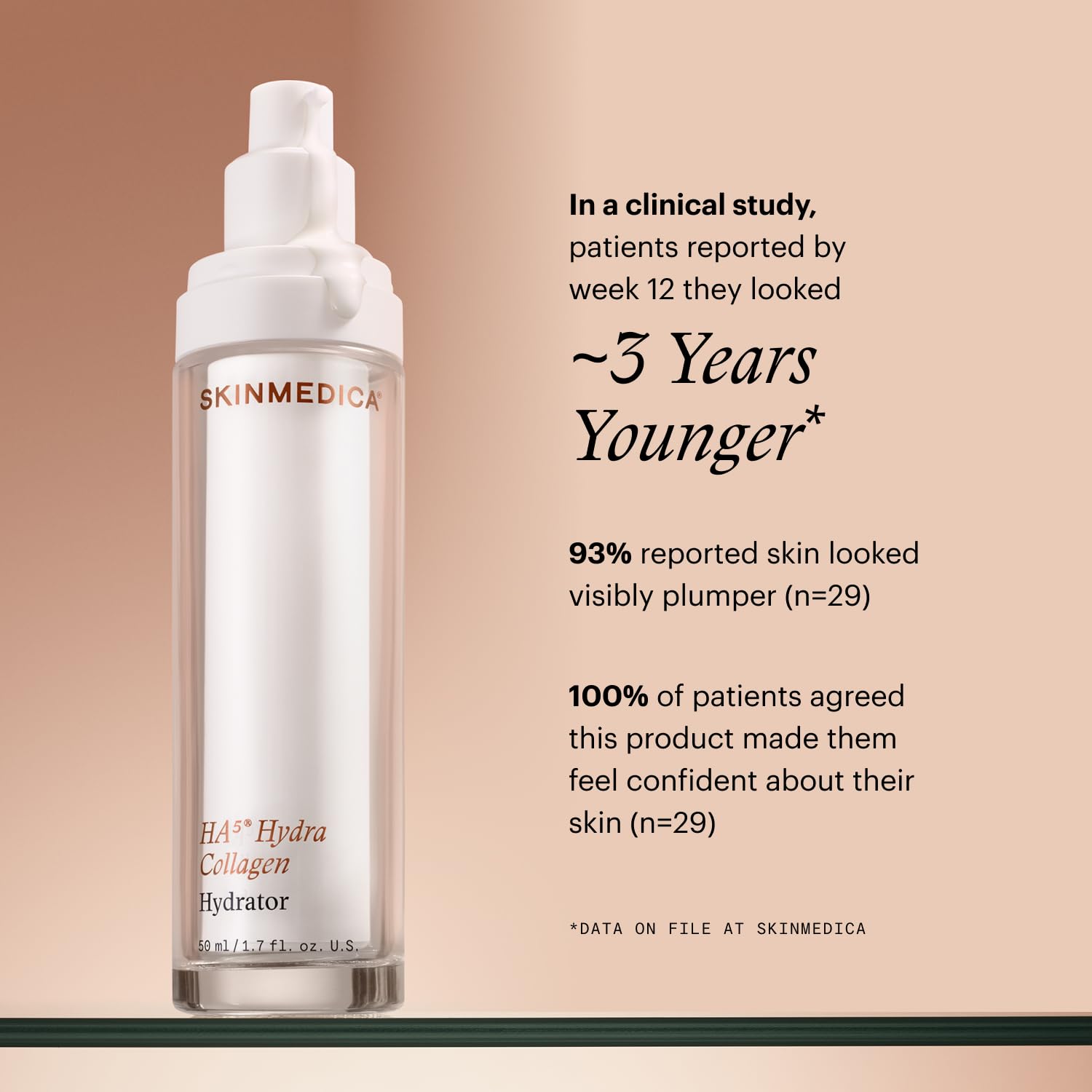 SkinMedica HA5 applied to face, neck, and chest for hydration.