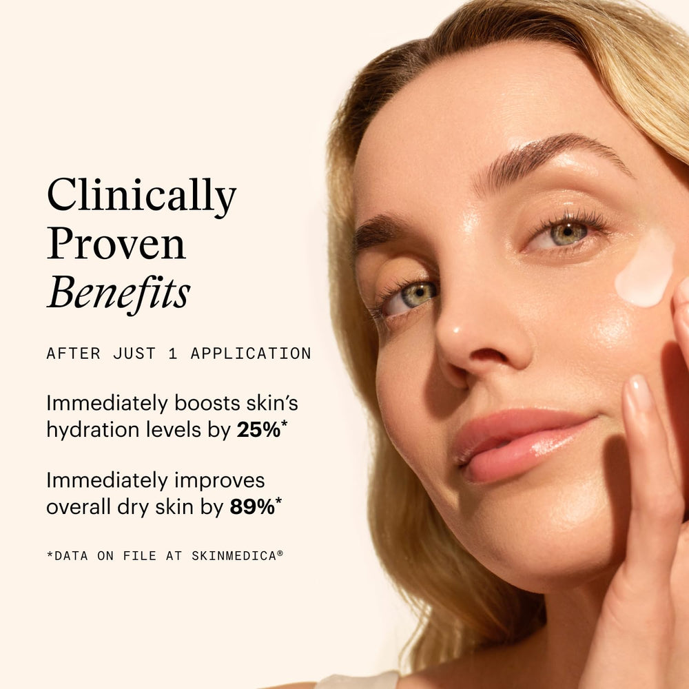 SkinMedica HA5 cream spread reveals a dewy, light finish.