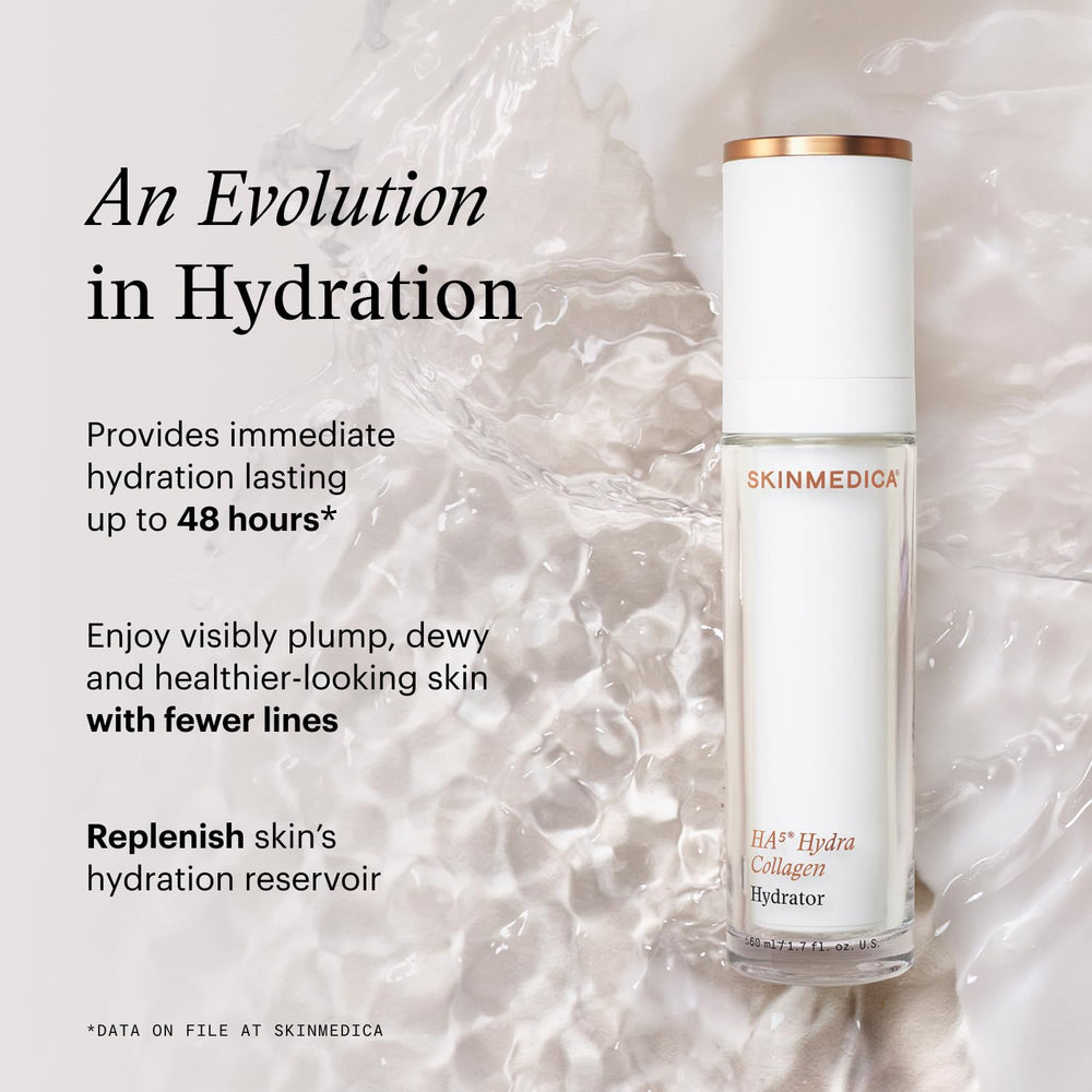 Close-up of SkinMedica HA5 texture for dewy skin.