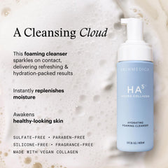 SkinMedica HA5 velvety foam image demonstrates immediate hydration while cleansing