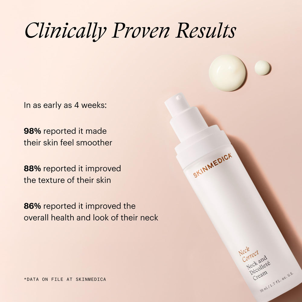 SkinMedica Neck Correct: efecto firmeza visible en la piel del cuello.