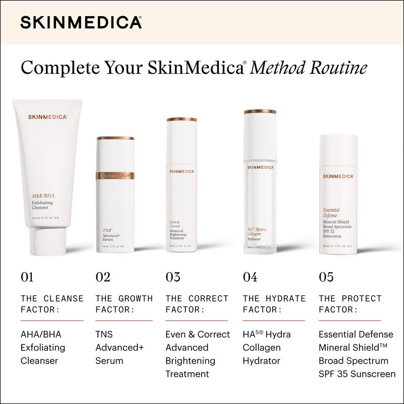Visual of firmer skin appearance after using SkinMedica TNS Advanced+ Serum.