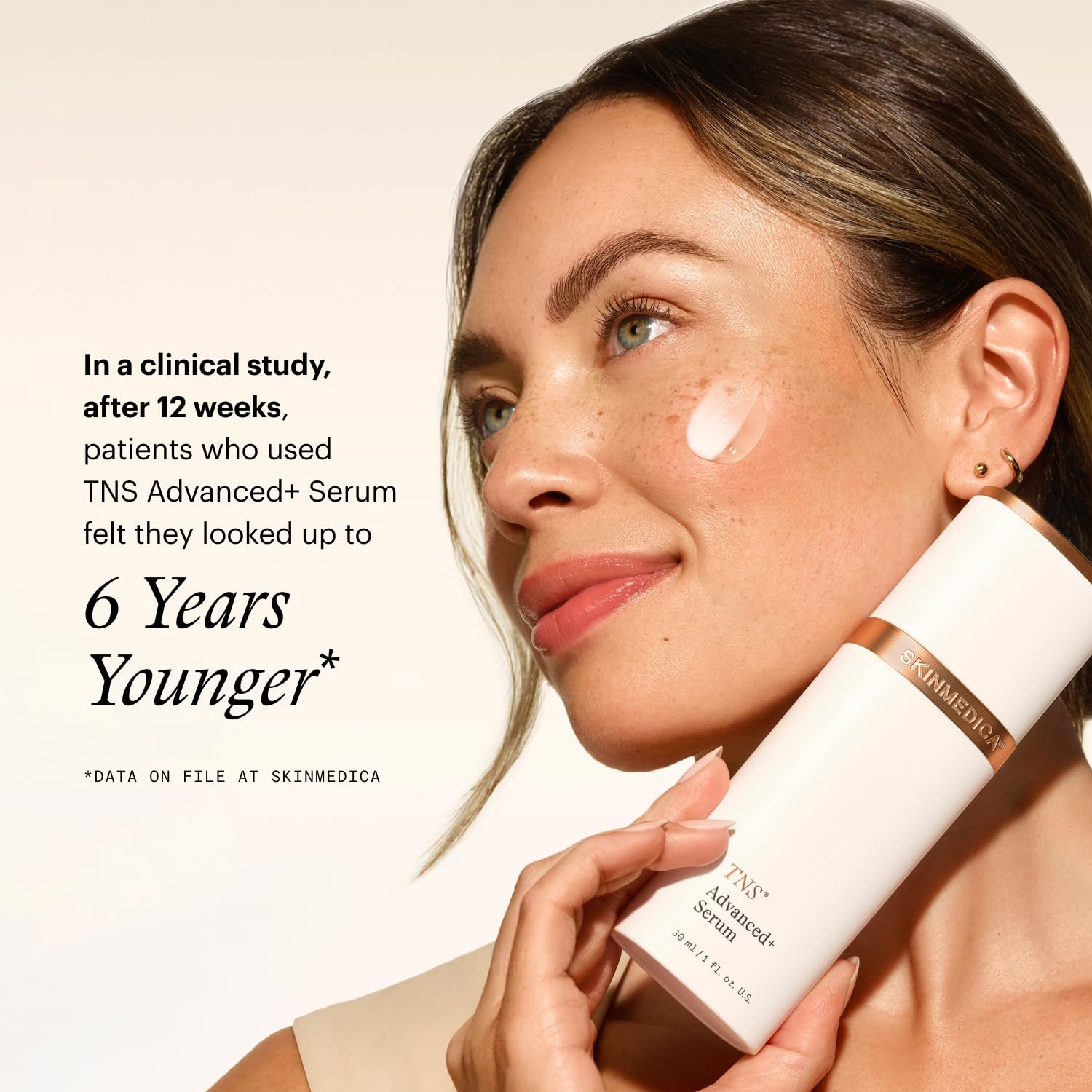 Key growth factor ingredients in SkinMedica TNS Advanced+ Serum for renewal support.