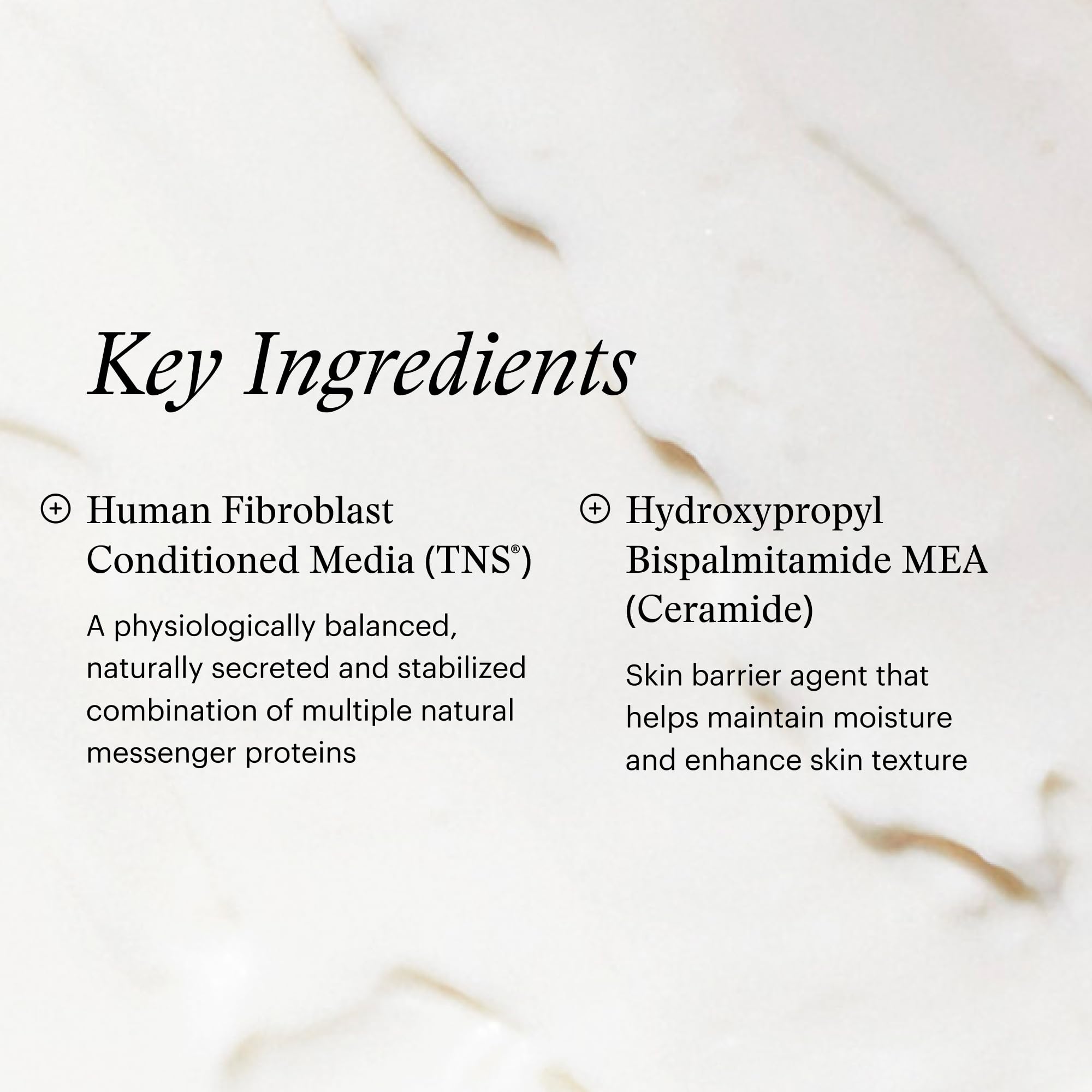 Ceramide technology icon on SkinMedica TNS Ceramide Treatment Cream label for barrier support.