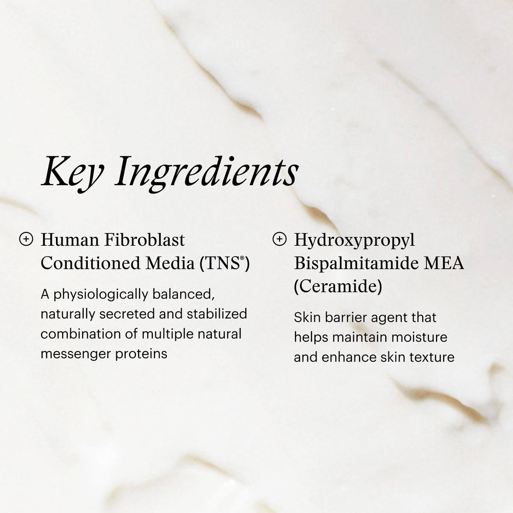 Ceramide technology icon on SkinMedica TNS Ceramide Treatment Cream label for barrier support.