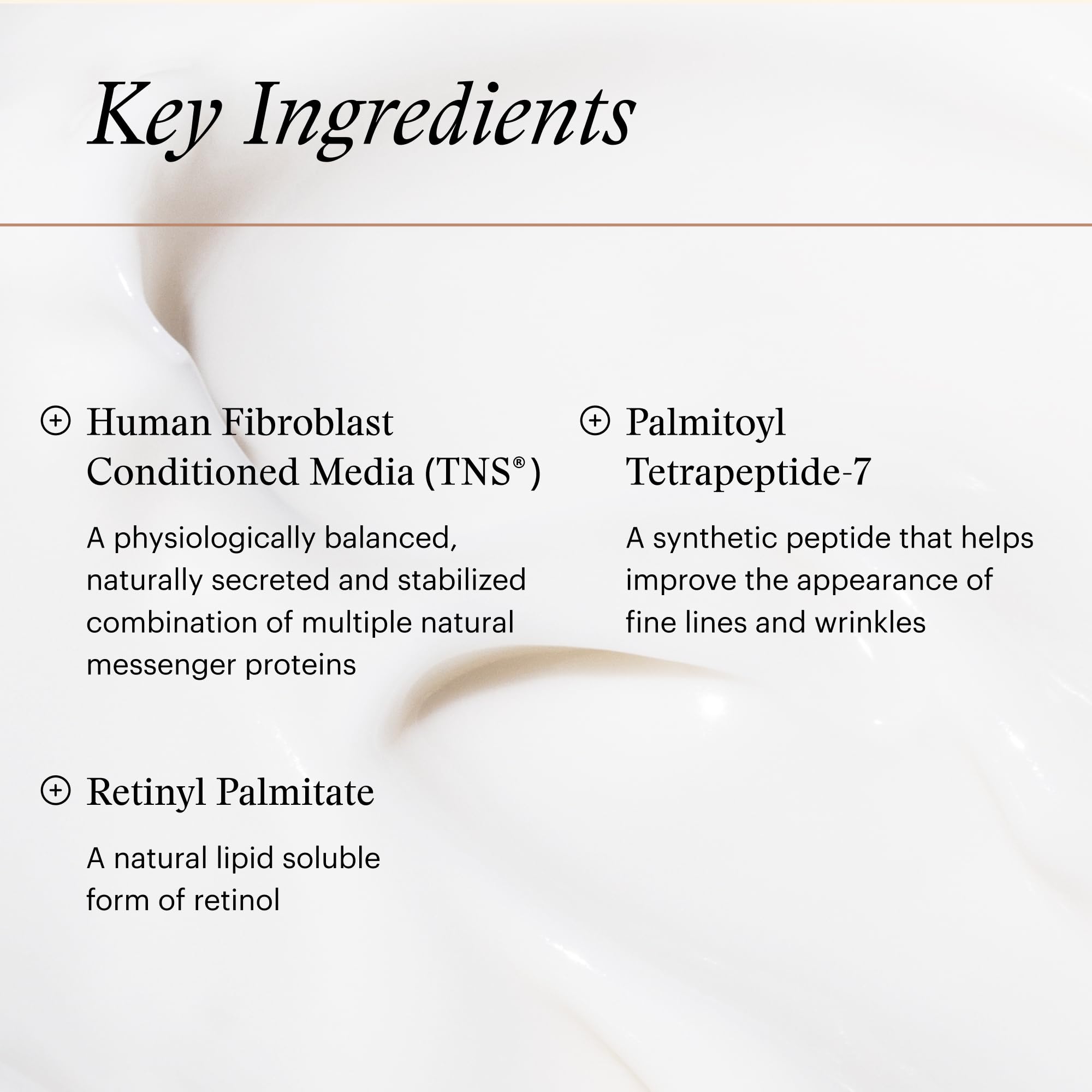 SkinMedica TNS Eye Repair Cream texture swirl highlighting creamy concentration.