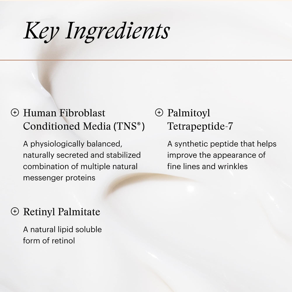 SkinMedica TNS Eye Repair Cream texture swirl highlighting creamy concentration.