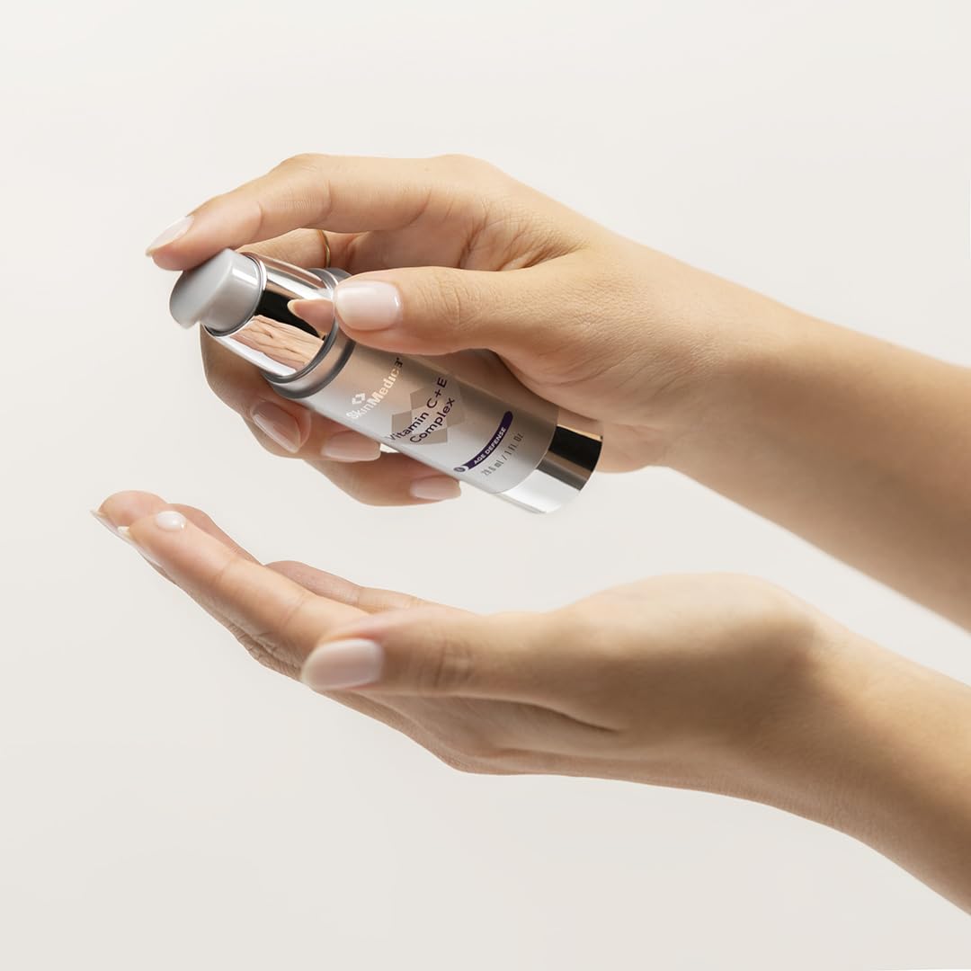 SkinMedica Vitamin C+E Complex packaging conveys travel-friendly skincare for on-the-go.