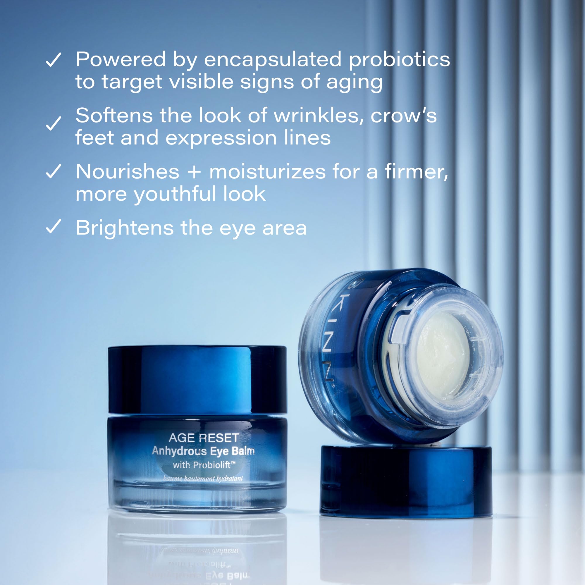 Eye area close-up showing application of Probiolift balm