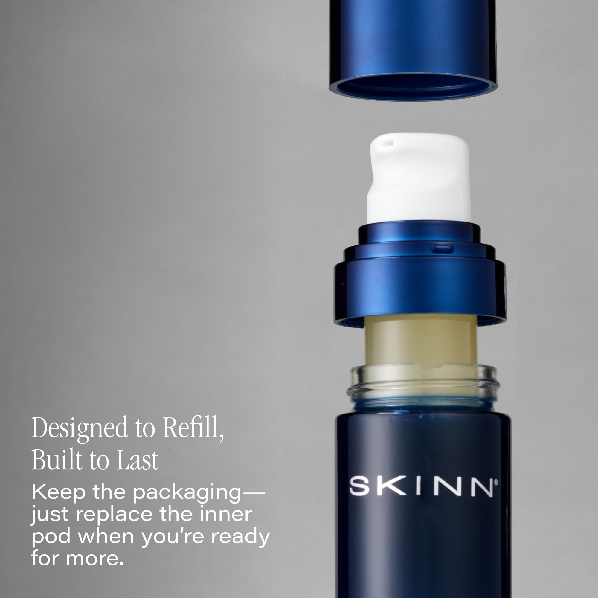 SKINN Deep Wrinkle Serum box packaging and brand credibility.