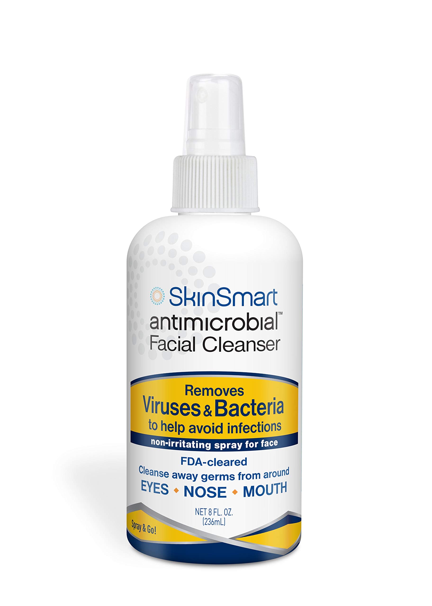 SkinSmart Antimicrobial: botella pulverizadora para uso diario alrededor de ojos, nariz y boca.