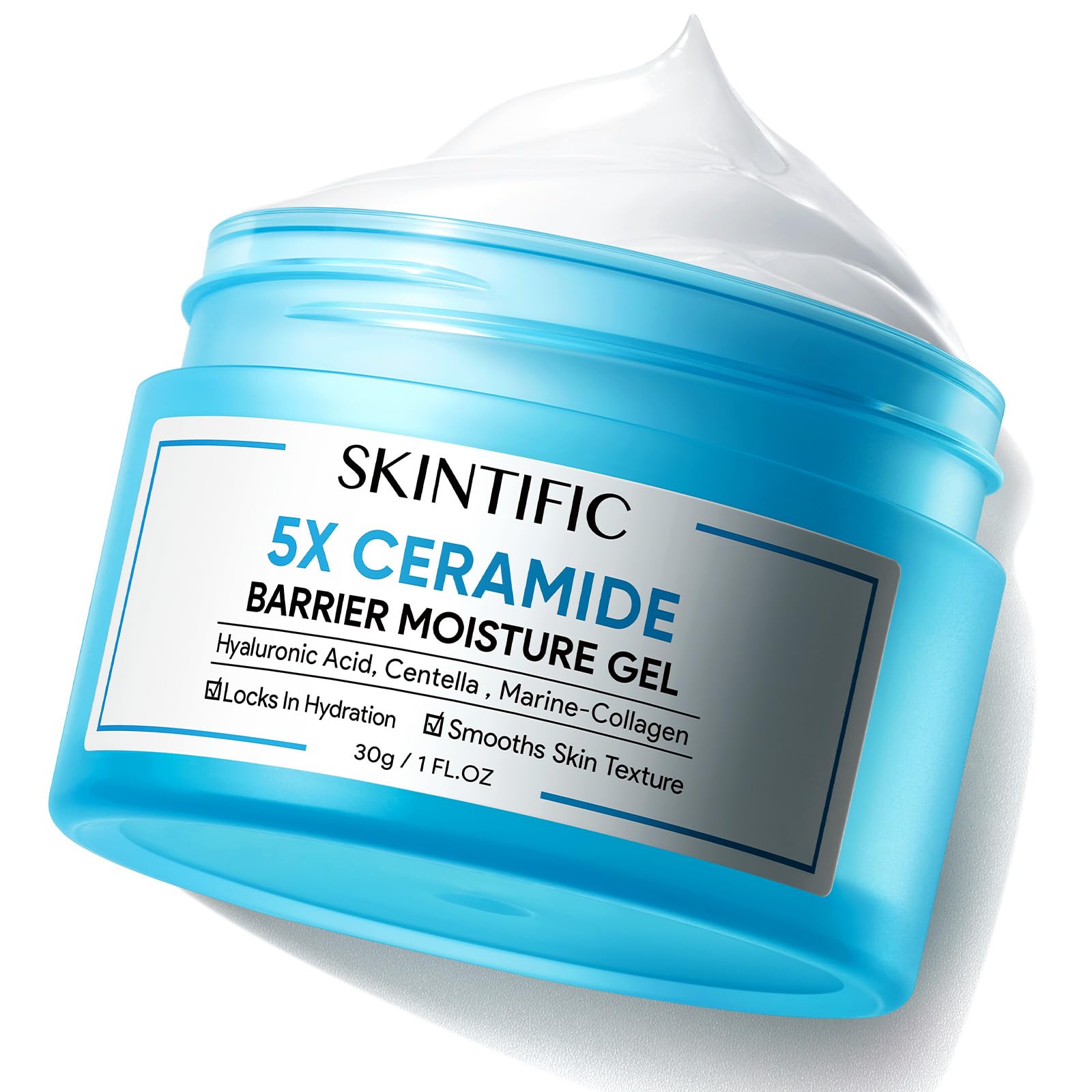 SKINTIFIC crema hidratante con ceramidas 5x en bote para barrera de piel