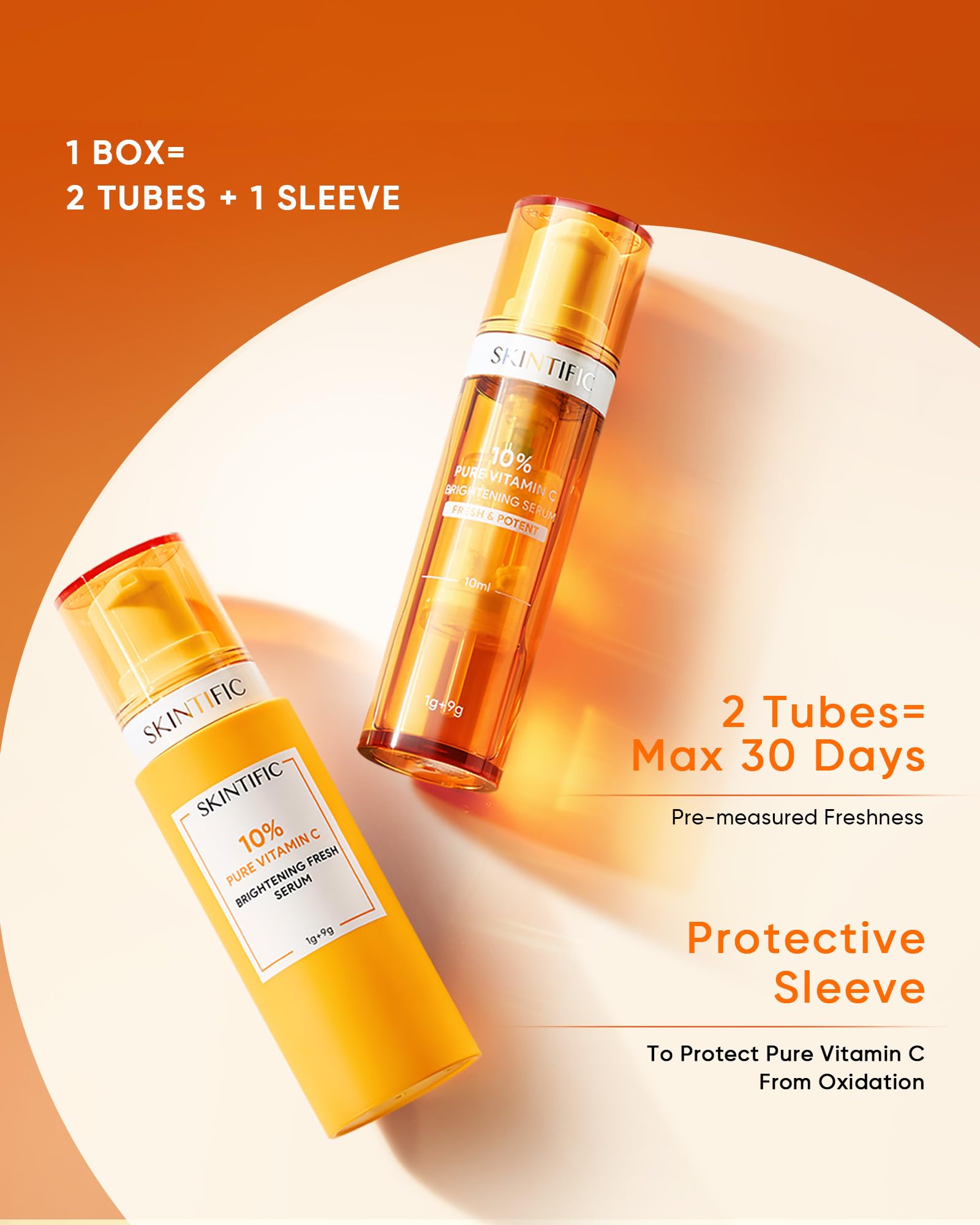 Empaque estable que evita oxidación de SKINTIFIC Vitamina C