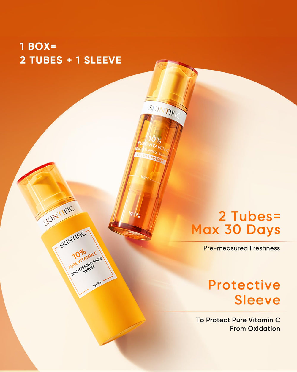Empaque estable que evita oxidación de SKINTIFIC Vitamina C