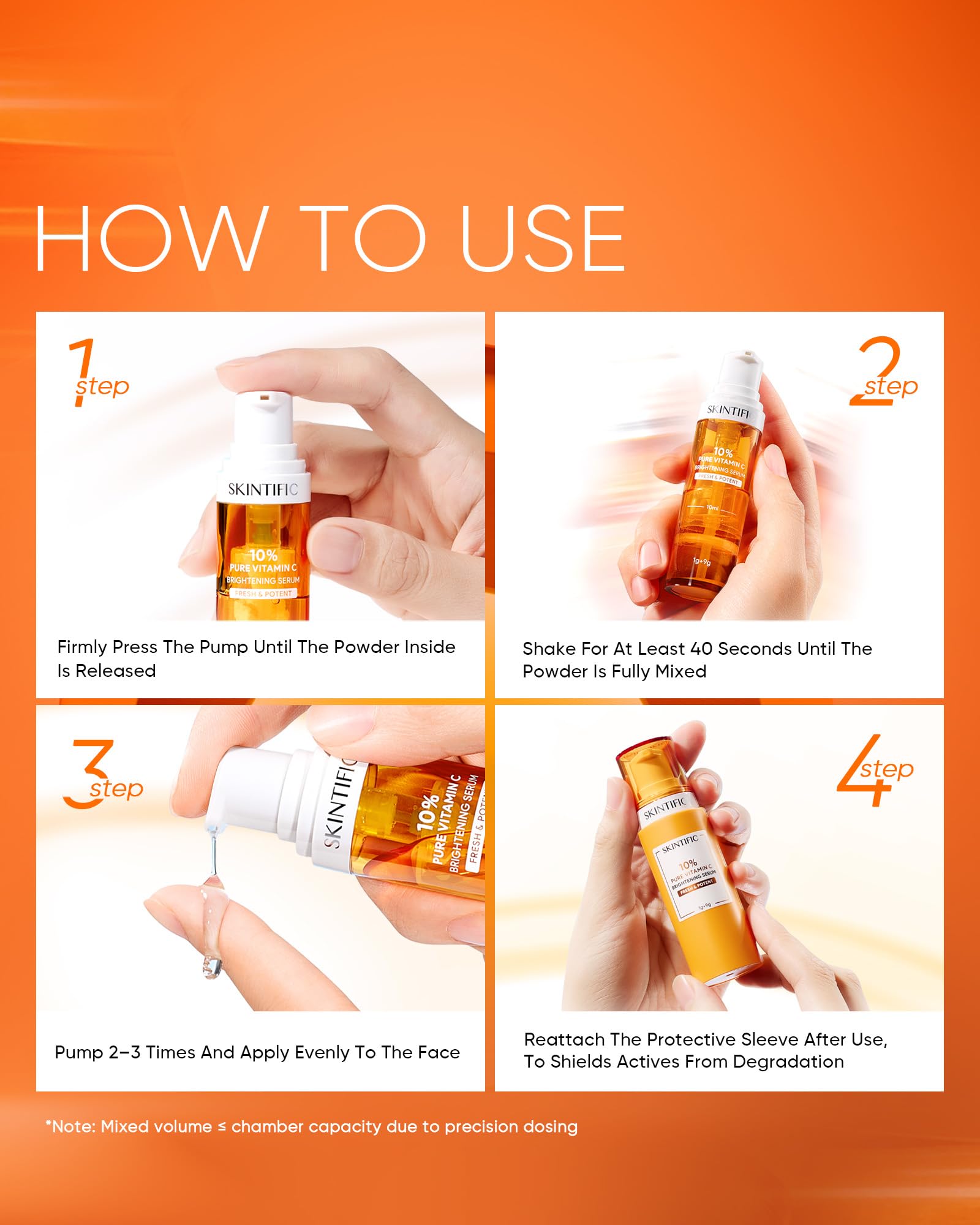 Extracto de algas y Brightenyl en SKINTIFIC Vitamina C para claridad