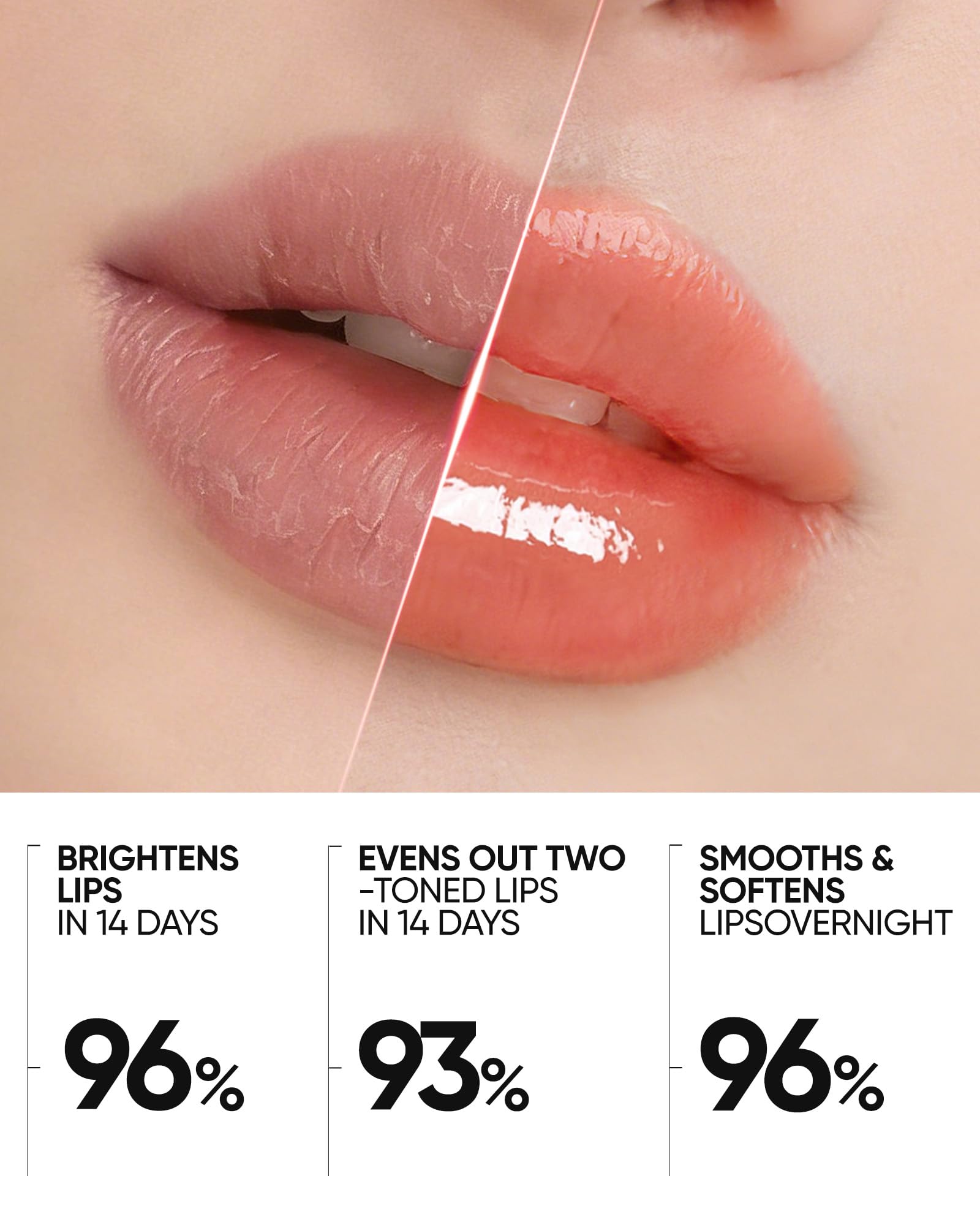 Textura ligera de SKINTIFIC en los labios con brillo