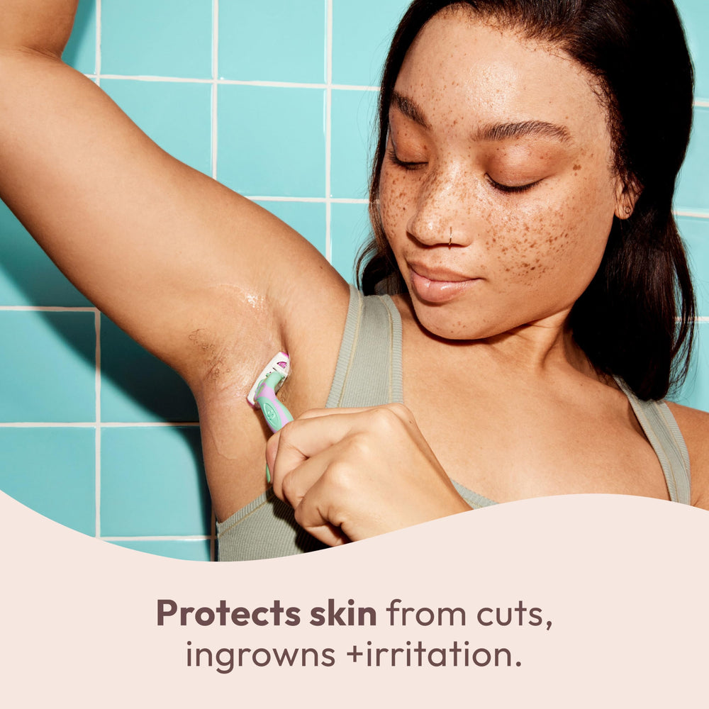 Skintimate bikini-area-safe formula suitable for full-body shaving.