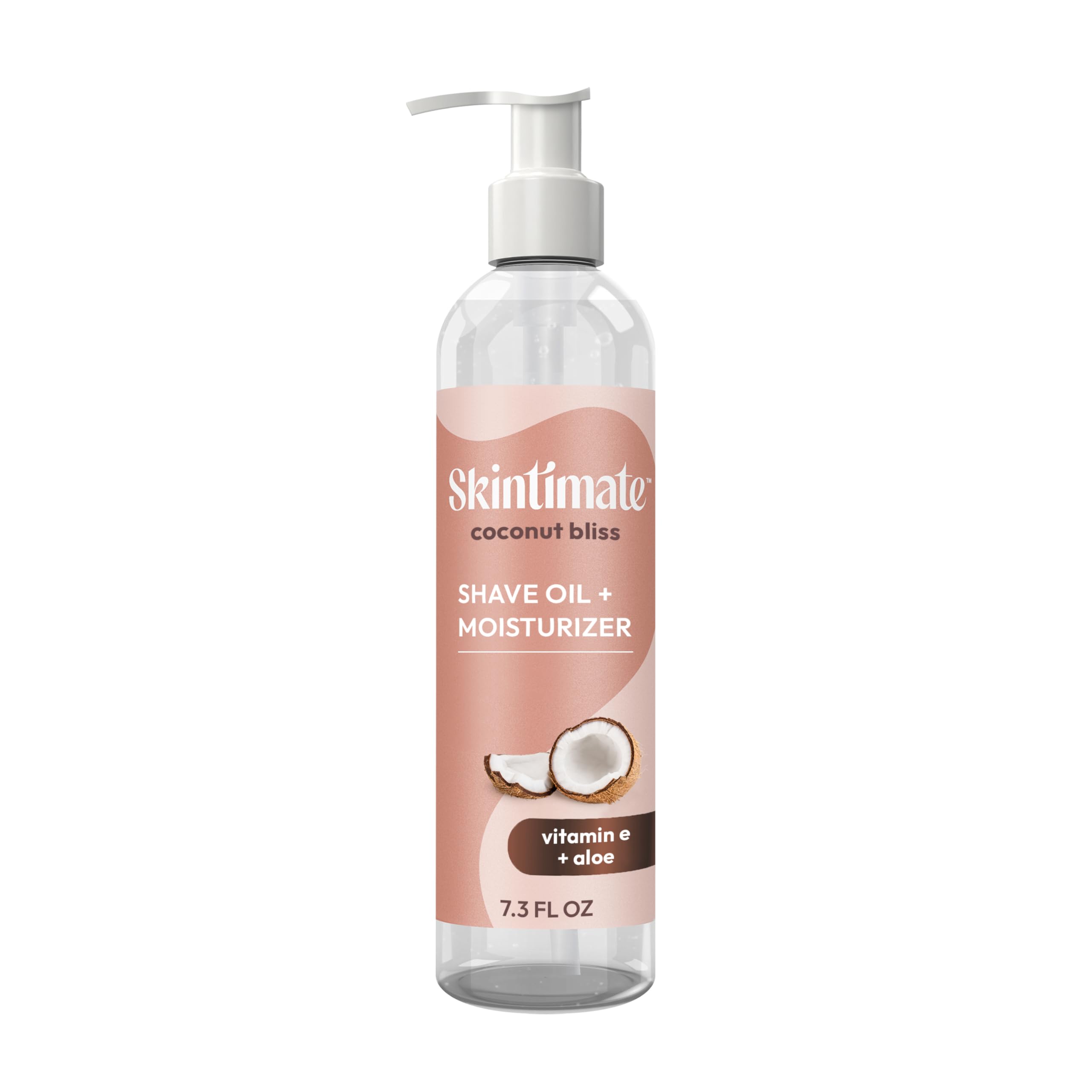 Skintimate Coconut Bliss bottle pour enables quick shaving prep.