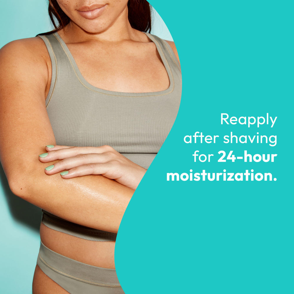 Skintimate full-body use visual showing versatile shaving prep and post-care