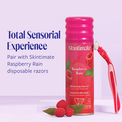 Skintimate Raspberry Rain 3-pack displayed for daily use