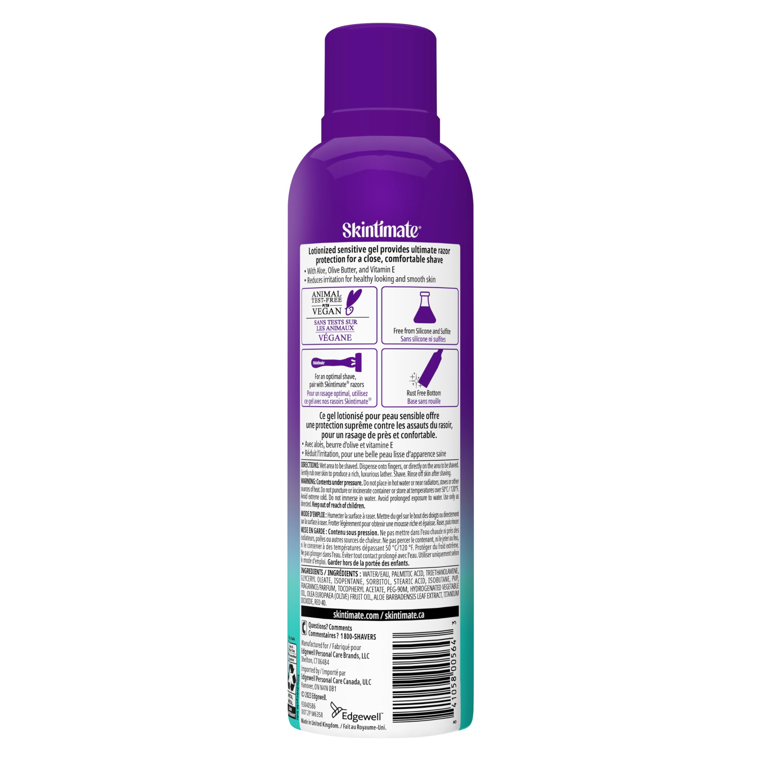 Skintimate Skin Therapy gel ready for bikini-zone shaving use.
