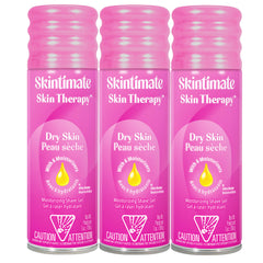Skintimate Skin Therapy Dry Skin Shave Gel bottle highlighting moisturizing formula for a smooth shave
