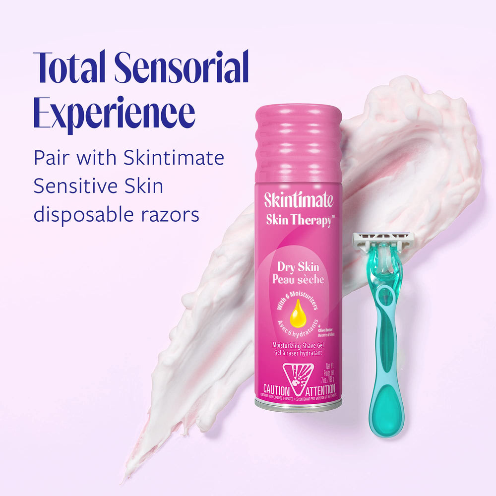 Skintimate Skin Therapy Dry Skin Shave Gel ingredients including olive butter and lanolin