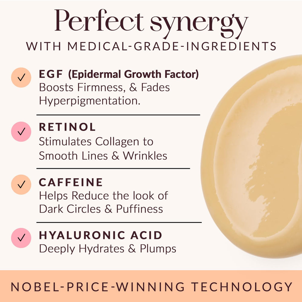 SkinWIT Eye Cream peptides close-up signals firmness and brightness.