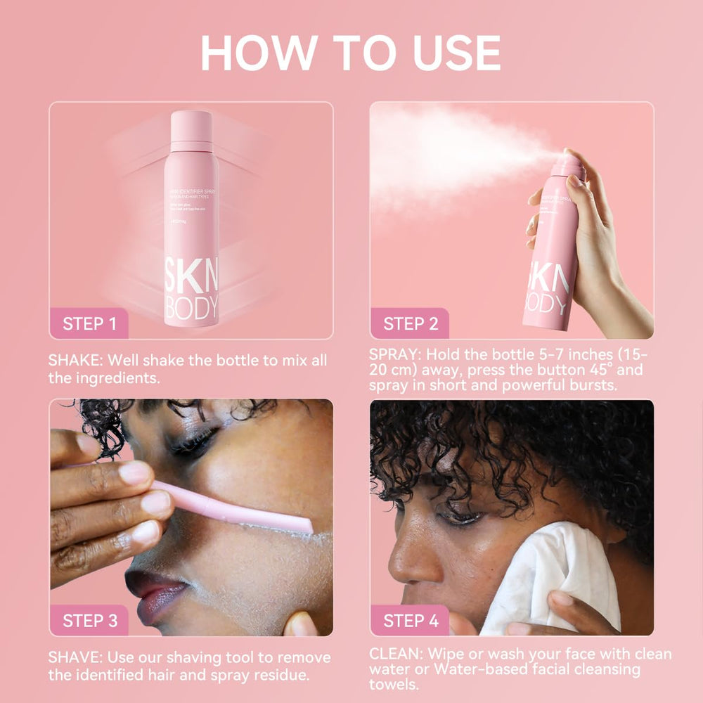 Smooth, radiant skin after using the spray and blades.
