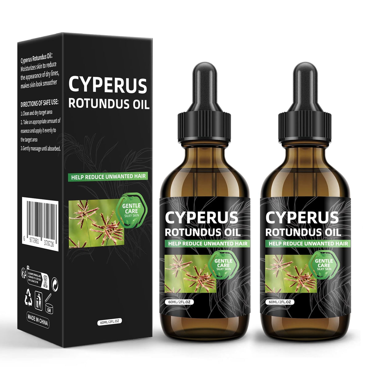 Botella SKSOYT de aceite Cyperus Rotundus para depilación suave y piel hidratada