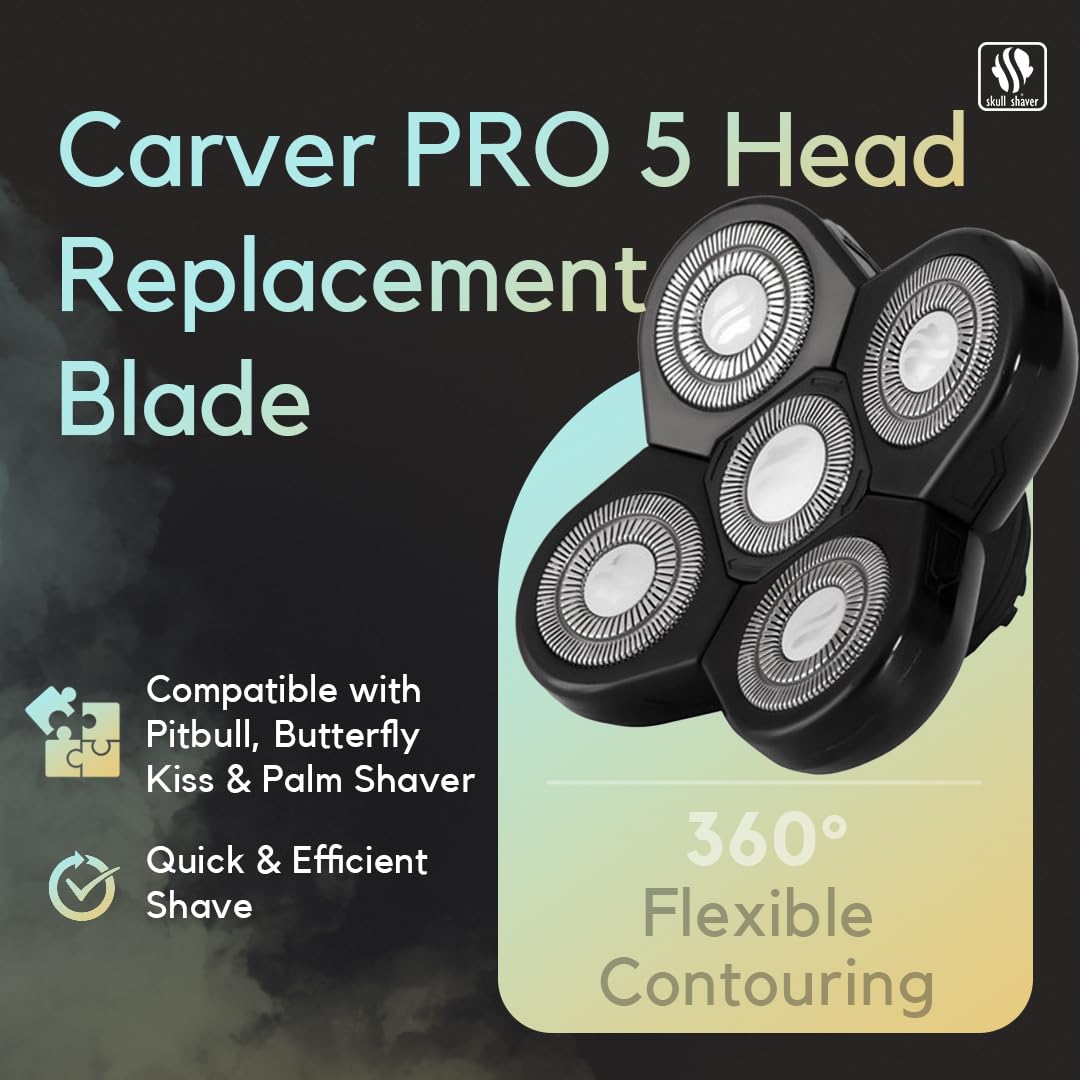 Skull Shaver Carver better access to tight areas like jawline and neck