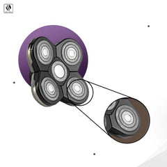 Skull Shaver Baron quick-twist lock system for fast blade swaps.