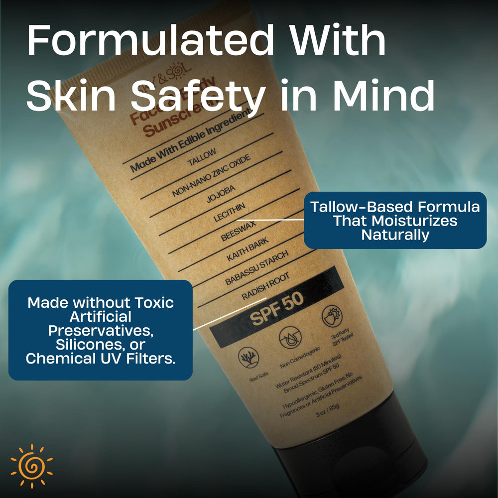 Sky and Sol creamy sunscreen texture spreads smoothly on skin.